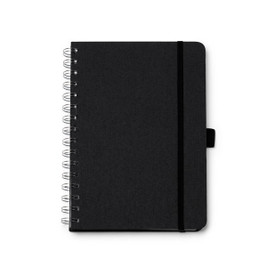 Stamina NB1626 - GARIN A5 hard cover notebook made of recycled RPET polyester fabric with double spiral ring