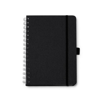 Stamina NB1626 - GARIN A5 hard cover notebook made of recycled RPET polyester fabric with double spiral ring