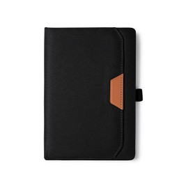 Stamina NB1818 - BELA A5 notepad with 600D RPET hardcover and PU with outer pocket
