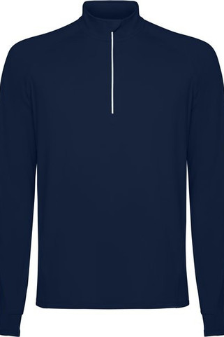 Roly SU1031 - ESTAMBUL Brushed technical sweatshirt with a raglan sleeve and a half zip inverted design featuring a reflective detail