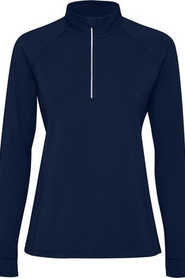 Roly SU1033 - ESTAMBUL WOMAN Fitted brushed technical sweatshirt with a raglan sleeves and a half zip inverted design featuring a reflective detail