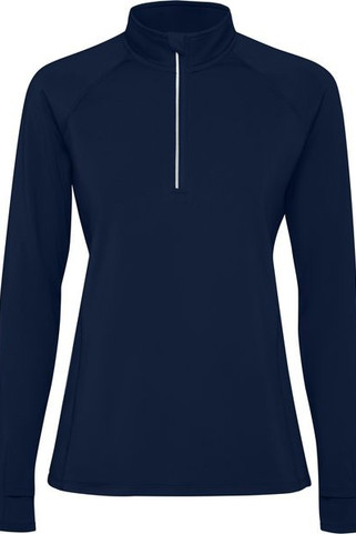 Roly SU1033 - ESTAMBUL WOMAN Fitted brushed technical sweatshirt with a raglan sleeves and a half zip inverted design featuring a reflective detail