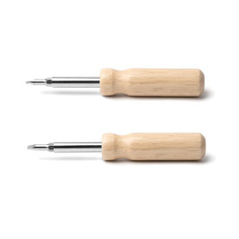 Stamina TO1965 - YADOR Screwdriver made from stainless steel with round wooden handle