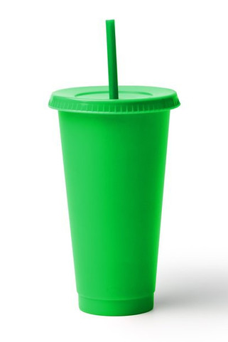 Stamina VA1995 - BAKY Mehrwegbecher mit Deckel und Strohhalm aus recyceltem PP