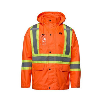 CX2 L01205 - STORM Full Length HI-VIZ Raincoat with Detachable Hood