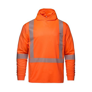 CX2 S05985 - GLOW Long Sleeve Hi-VIS Hooded T-Shirt with Segmented Stripes
