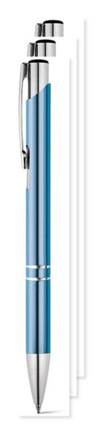 Pack of 3 Egotier 91311 - Aluminium ball pen with clip