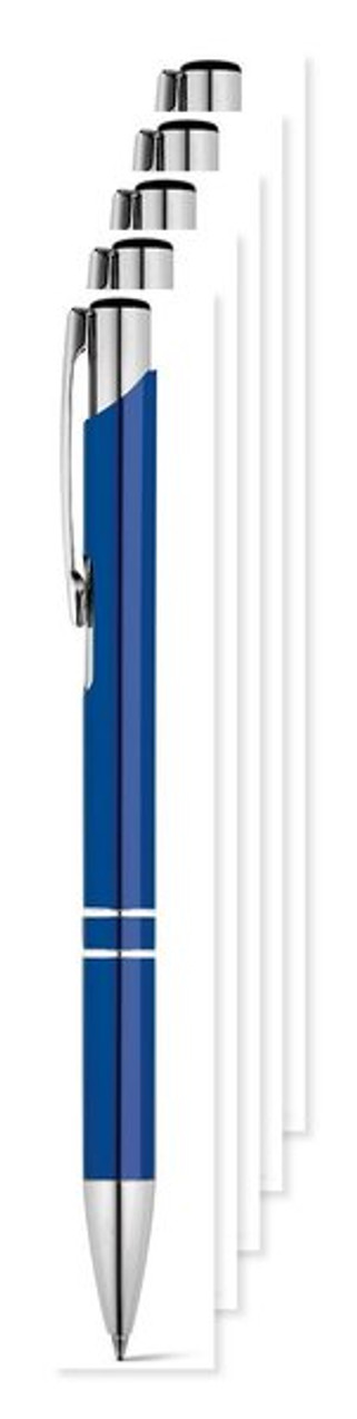 Pack of 5 Egotier 91311 - Aluminium ball pen with clip