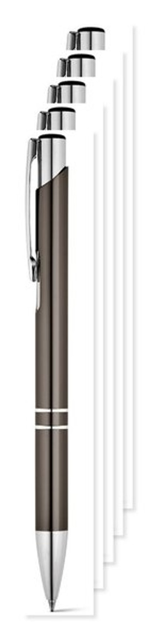 Pak van 5 Egotier 91311 - Aluminium balpen met clip