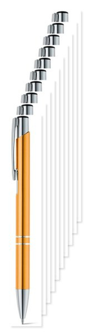 Pack mit 10 Egotier 91311 - Aluminium-Kugelschreiber mit Clip