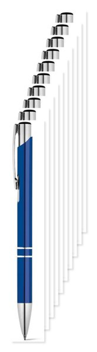 Pak van 10 Egotier 91311 - Aluminium balpen met clip