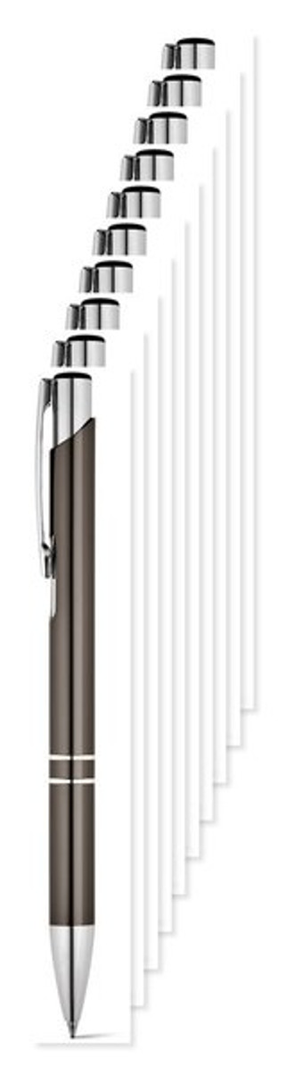 Pak van 10 Egotier 91311 - Aluminium balpen met clip