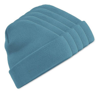 Pakke med 5 Beechfield BF045 - Vintervarm Beanie med Flap til Komfort