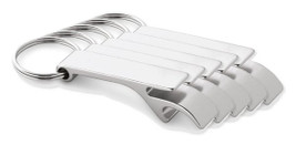 Pack of 5 Egotier 93151 - Aluminium keyring with bottle opener
