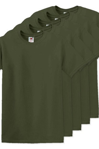 Pakke med 5 Fruit of the Loom SC6 - 100% bomuld kortærmet t-shirt
