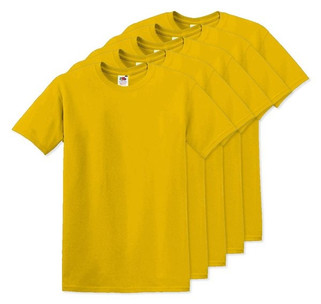 Pack de 5 Fruit of the Loom SC6 - T-Shirt Manches Courtes 100% Coton