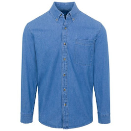 Port & Co SP10 - LIQUIDACIÓN -   Camisa de mezclilla de manga larga para hombre