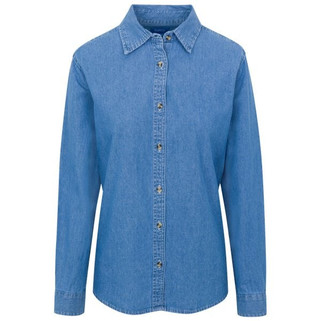 Port & Co LSP10 - CLOSEOUT -   Womens Long Sleeve Denim Shirt