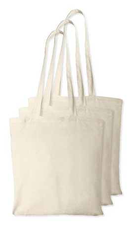 Pack of 3 Westford mill WM101 - Versatile Cotton Tote Bag for Customization