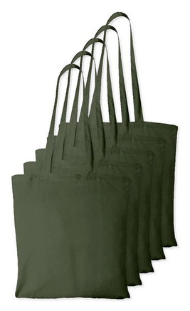 Pack de 5 Westford mill WM101 - Sac Cabas Personnalisable en Coton Westford Mill