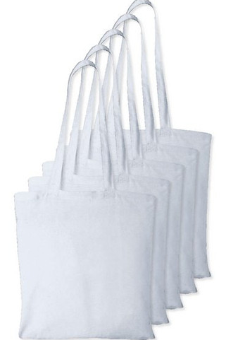 Pack de 5 Westford mill WM101 - Sac Cabas Personnalisable en Coton Westford Mill