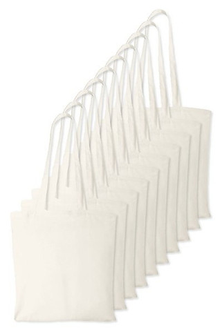 Pack de 10 Westford mill WM101 - Sac Cabas Personnalisable en Coton Westford Mill