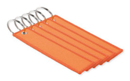 Pack mit 50 GiftRetail MO2463 - TAKEOFF Schlüsselring Polyester Tag