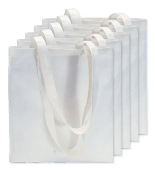 Pack of 5 GiftRetail IT3787 - TOTECOLOR Versatile Reusable Shopping and Beach Tote Bag