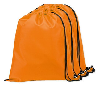 Pack mit 3 Egotier 92910 - 210D Rucksacktasche mit schwarzen Zugbändern