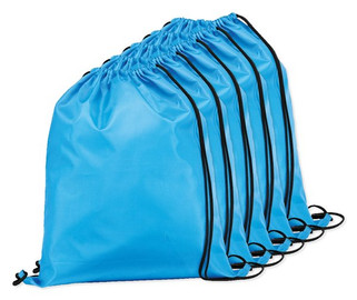 Pack mit 5 Egotier 92910 - 210D Rucksacktasche mit schwarzen Zugbändern