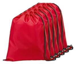 Pack de 5 Egotier 92910 - Sac à dos 210D avec cordons de serrage noirs