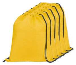 Pak van 5 Egotier 92910 - 210D rugzak met zwarte trekkoorden