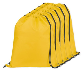 Pak van 5 Egotier 92910 - 210D rugzak met zwarte trekkoorden