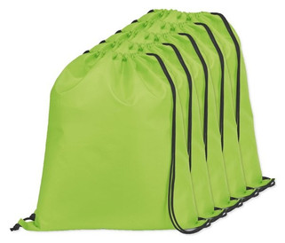 Pack of 5 Egotier 92910 - 210D drawstring backpack