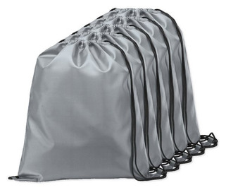 Pack mit 5 Egotier 92910 - 210D Rucksacktasche mit schwarzen Zugbändern