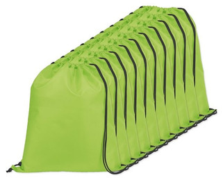 Pack de 10 Egotier 92910 - Sac à dos 210D avec cordons de serrage noirs