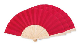 Pack of 3 GiftRetail MO9532 - FANNY WOOD Elegant Wooden Hand Fan with Polyester Fabric
