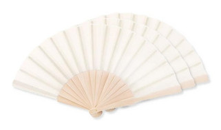 Pak van 3 GiftRetail MO9532 - FANNY WOOD Elegante Houten Handwaaier met Polyester Stof