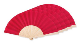 Pack of 5 GiftRetail MO9532 - FANNY WOOD Elegant Wooden Hand Fan with Polyester Fabric