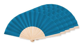 Pack of 5 GiftRetail MO9532 - FANNY WOOD Elegant Wooden Hand Fan with Polyester Fabric
