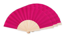 Pack of 30 GiftRetail MO9532 - FANNY WOOD Elegant Wooden Hand Fan with Polyester Fabric