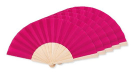 Pack of 50 GiftRetail MO9532 - FANNY WOOD Elegant Wooden Hand Fan with Polyester Fabric