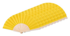 Pack of 100 GiftRetail MO9532 - FANNY WOOD Elegant Wooden Hand Fan with Polyester Fabric