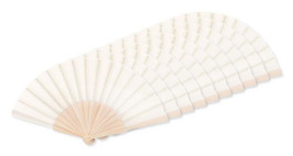Pack of 100 GiftRetail MO9532 - FANNY WOOD Elegant Wooden Hand Fan with Polyester Fabric