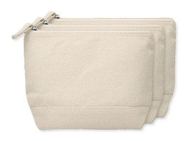Pack of 3 GiftRetail MO9815 - KLEUREN Stylish Two-Tone Cotton Cosmetic Bag with Zipper