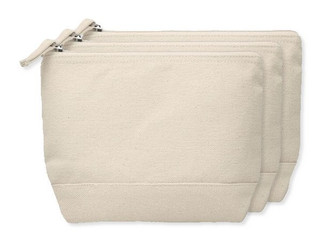 Pak van 3 GiftRetail MO9815 - KLEUREN 2-Kleurige katoenen toilettas