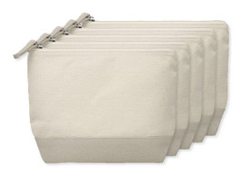 Pack of 5 GiftRetail MO9815 - KLEUREN Stylish Two-Tone Cotton Cosmetic Bag with Zipper