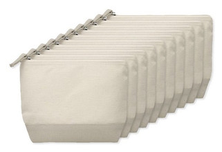 Pak van 10 GiftRetail MO9815 - KLEUREN 2-Kleurige katoenen toilettas