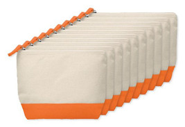 Pack of 10 GiftRetail MO9815 - KLEUREN Stylish Two-Tone Cotton Cosmetic Bag with Zipper