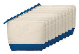 Pack of 10 GiftRetail MO9815 - KLEUREN Stylish Two-Tone Cotton Cosmetic Bag with Zipper